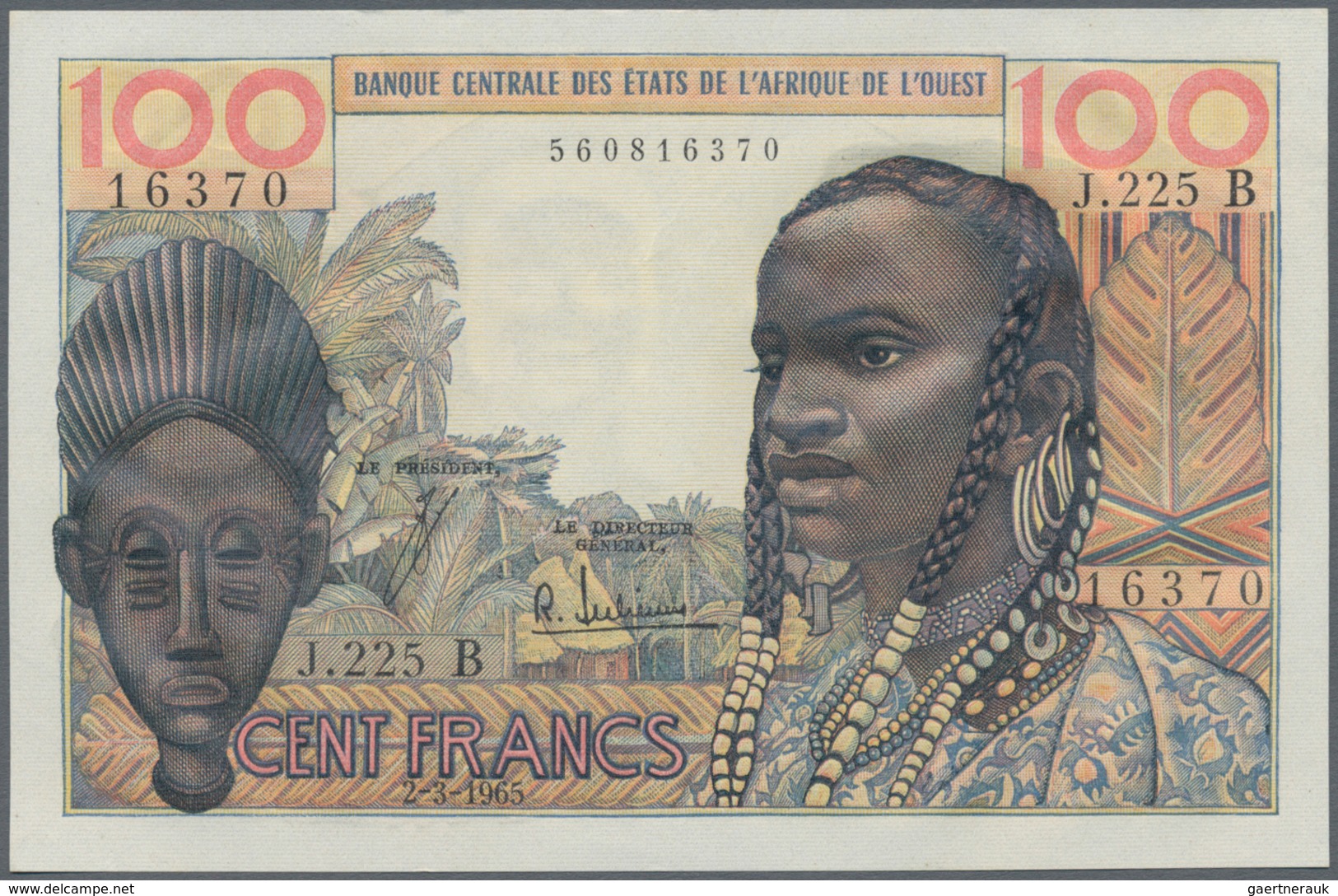 Africa / Afrika: Set Of 5 Banknotes West African States Conaining Senegal Letter "K" 500 Francs 1988 - Otros – Africa