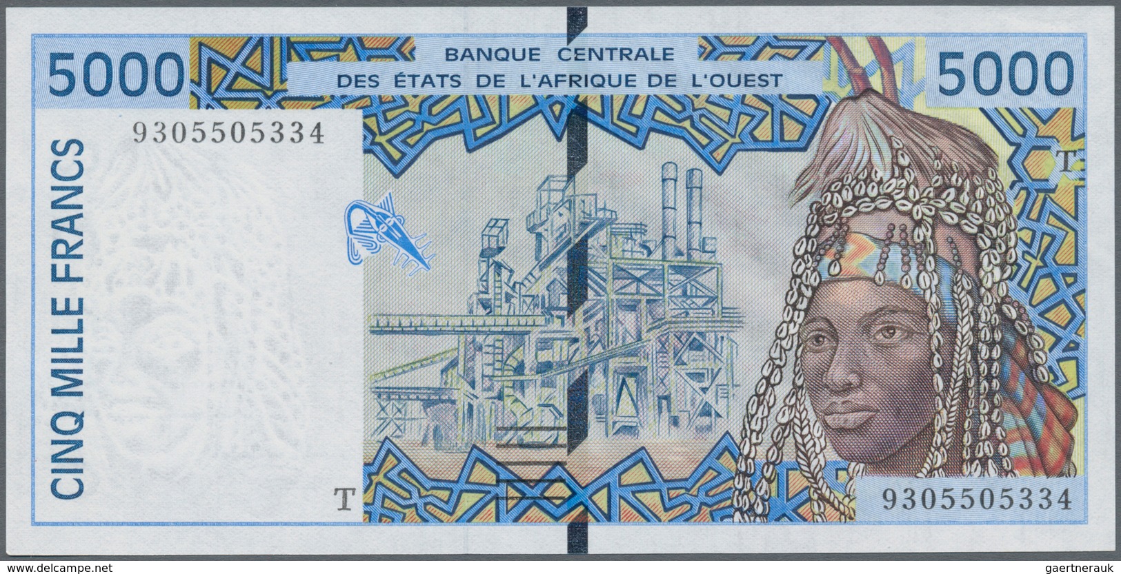 Africa / Afrika: Set Of 5 Banknotes West African States Conaining Senegal Letter "K" 500 Francs 1988 - Sonstige – Afrika