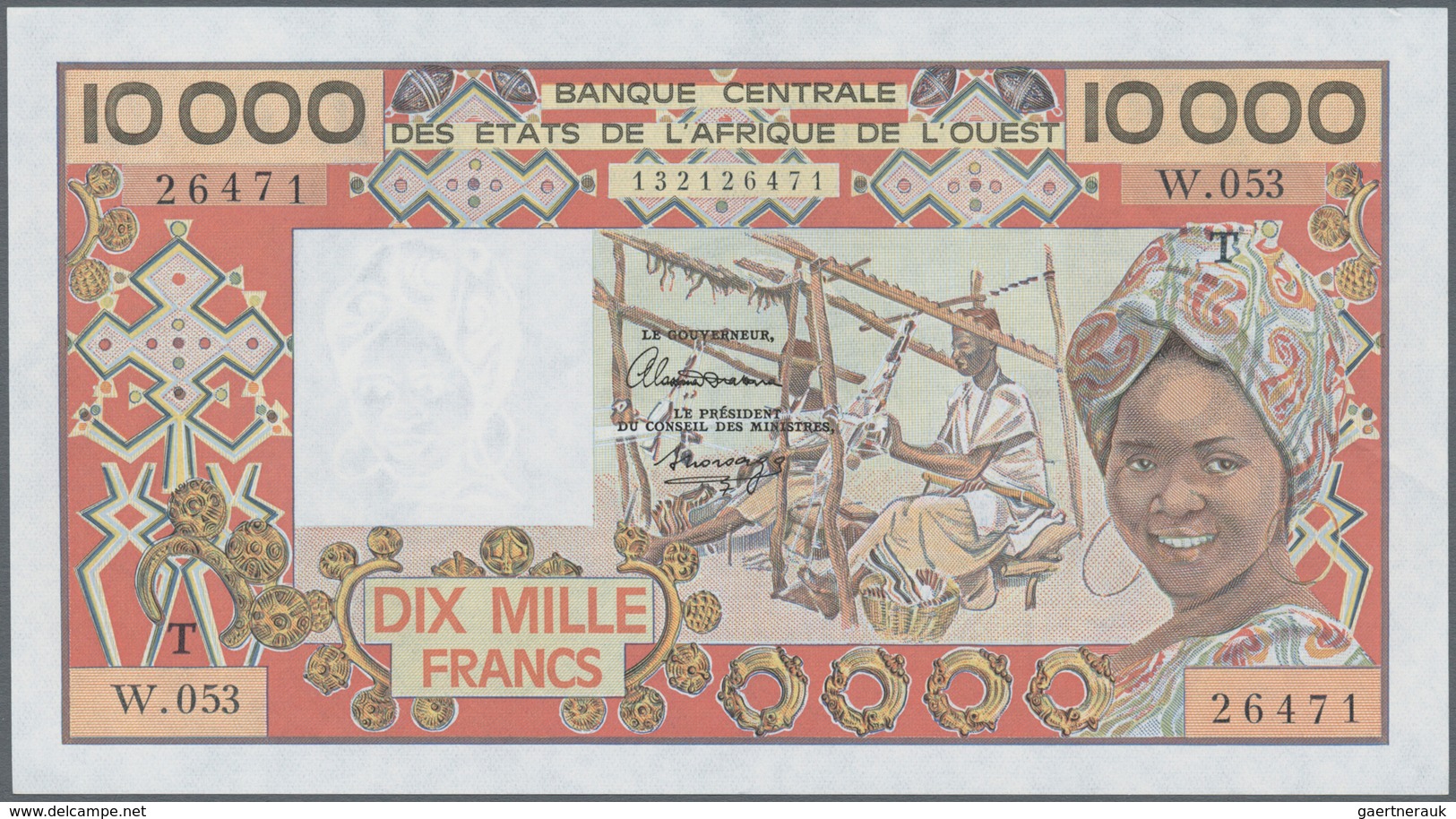 Africa / Afrika: Set Of 5 Banknotes West African States Conaining Senegal Letter "K" 500 Francs 1988 - Otros – Africa