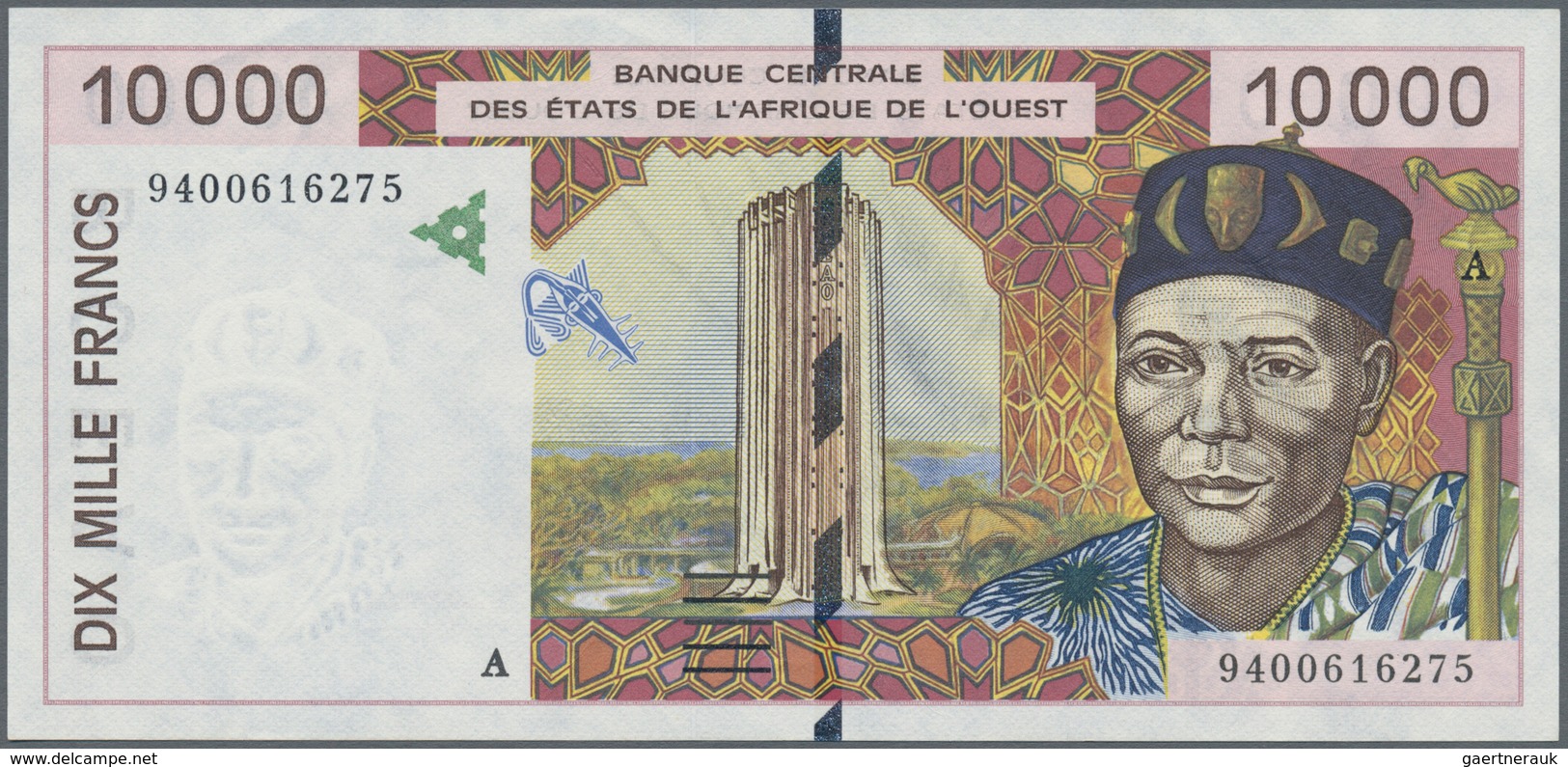 Africa / Afrika: Set Of 5 Banknotes West African States Conaining Senegal Letter "K" 500 Francs 1988 - Sonstige – Afrika