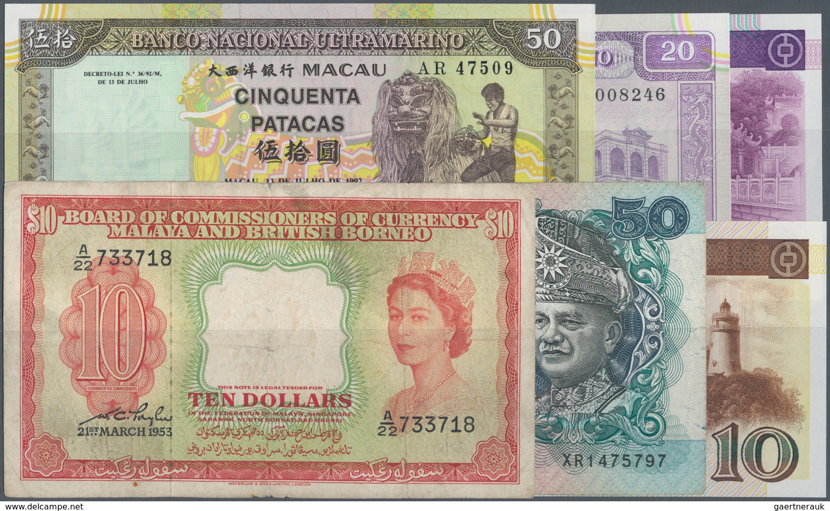 Asia / Asien: Set Of 28 Banknotes From Mostly Malaya Region Including Some Macao, Including British - Andere - Azië