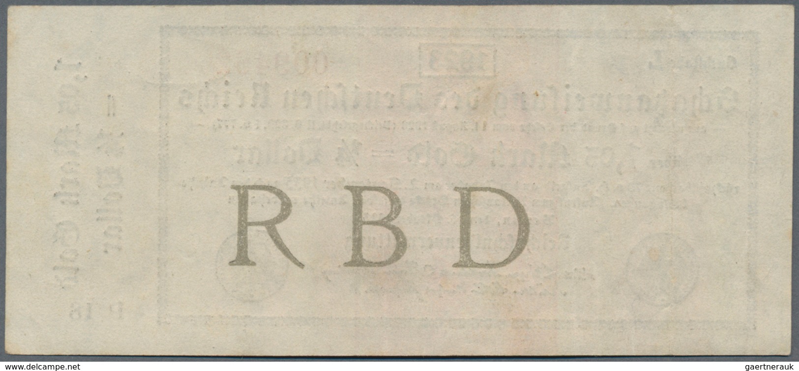 Deutschland - Deutsches Reich Bis 1945: 1,05 Mark Gold = 1/4 Dollar 1923 Ro. 143a In Erhaltung VF. - Andere & Zonder Classificatie