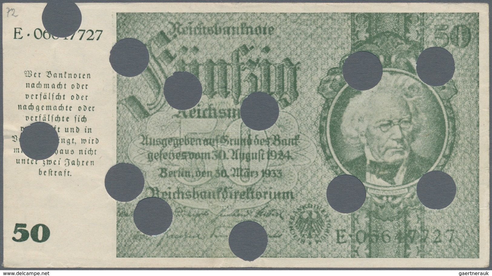 Deutschland - Deutsches Reich Bis 1945: 50 Reichsmark 1945 Notausgabe "Schörner" Ro. 181, Gebraucht - Andere & Zonder Classificatie