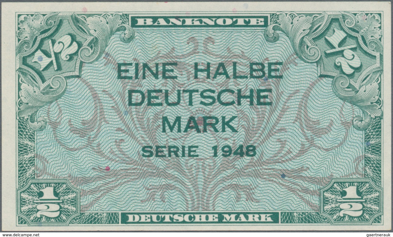 Deutschland - Bank Deutscher Länder + Bundesrepublik Deutschland: 1/2 DM 1948 Kopfgeldserie, Ro.230a - Autres & Non Classés