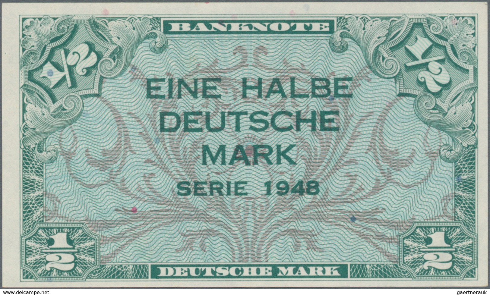 Deutschland - Bank Deutscher Länder + Bundesrepublik Deutschland: 1/2 DM 1948 Kopfgeldserie, Ro.230a - Otros & Sin Clasificación