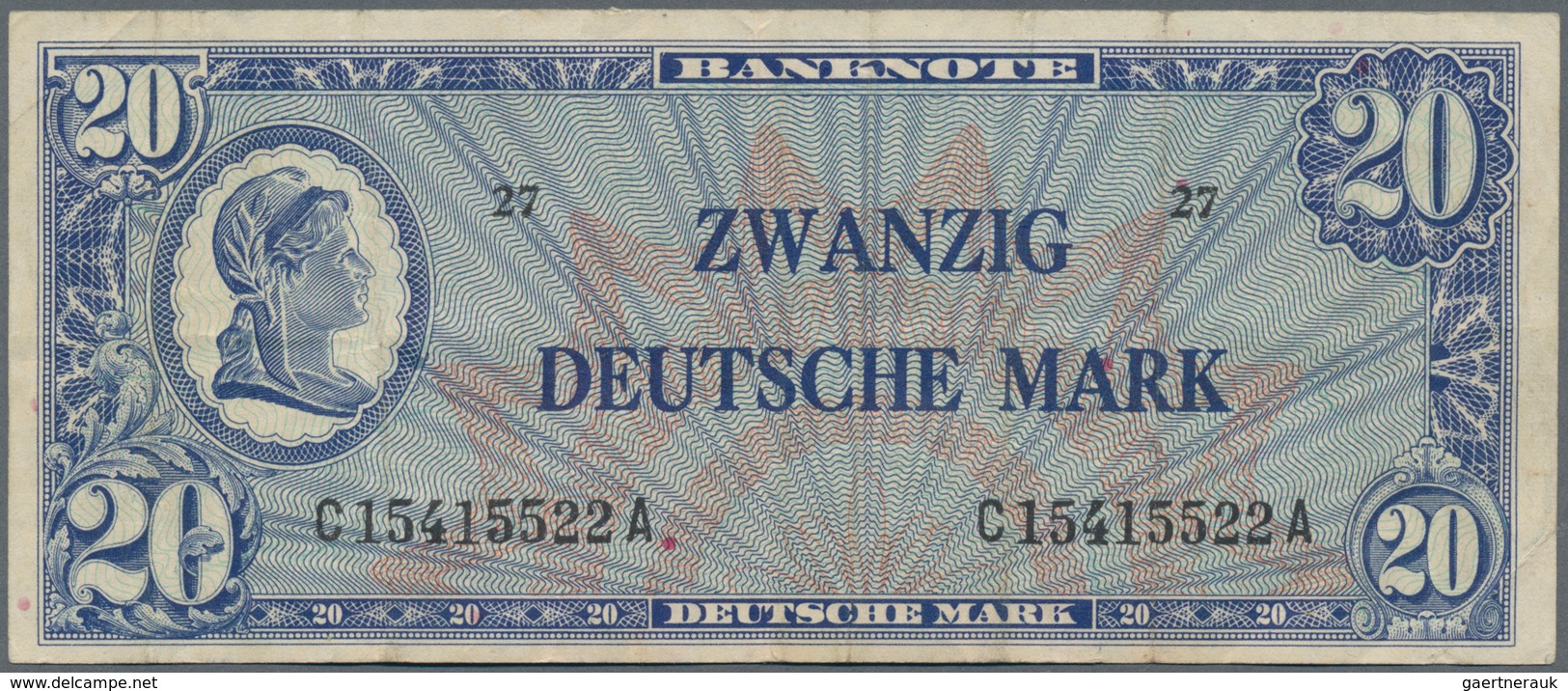 Deutschland - Bank Deutscher Länder + Bundesrepublik Deutschland: 20 Mark 1948 Ro. 246, Mehrfach Gef - Otros & Sin Clasificación