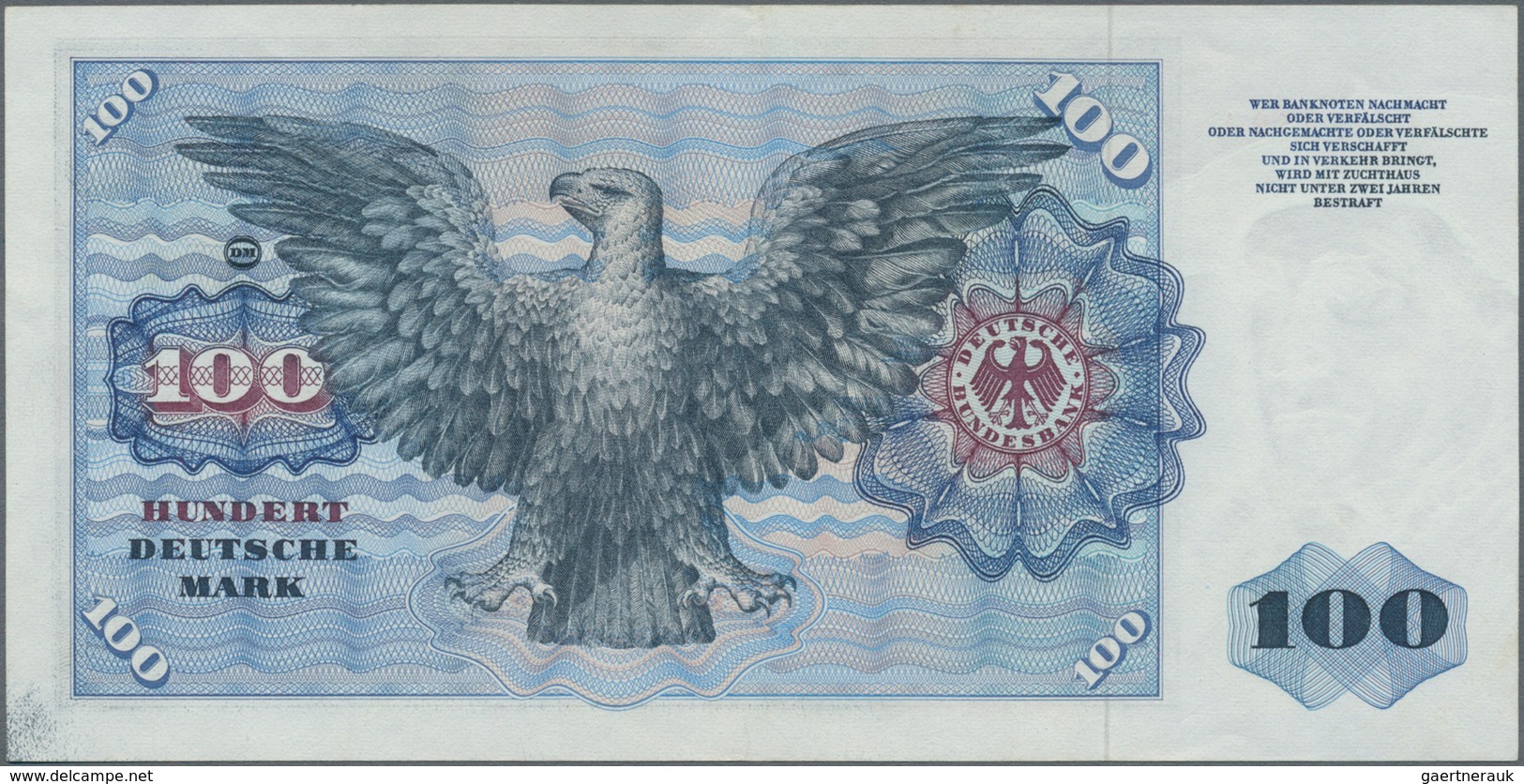 Deutschland - Bank Deutscher Länder + Bundesrepublik Deutschland: 100 DM 1960 Serie "N/A", Ro.266a, - Andere & Zonder Classificatie