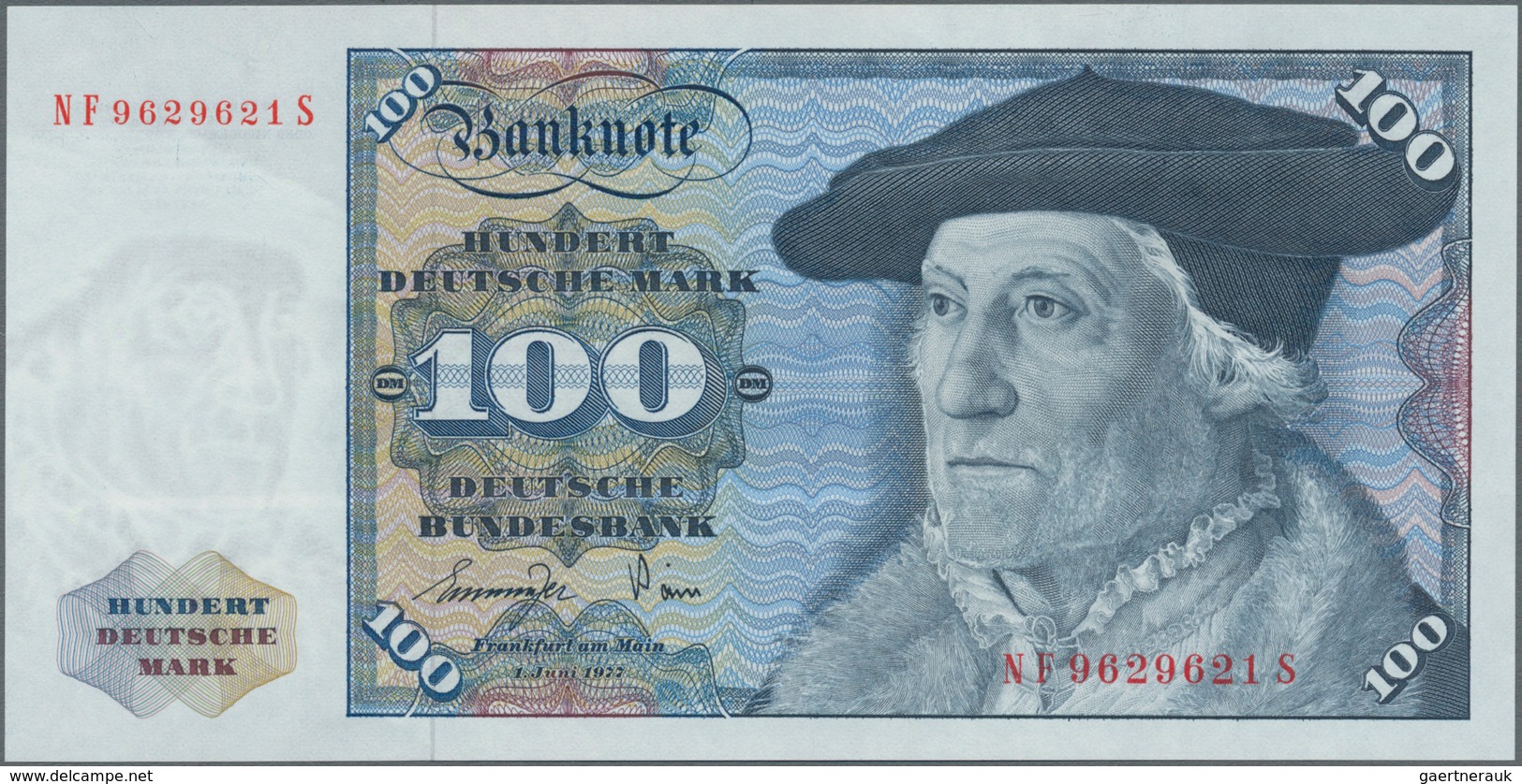 Deutschland - Bank Deutscher Länder + Bundesrepublik Deutschland: 100 DM 1977 Serie "NF/S", Ro.278a, - Autres & Non Classés