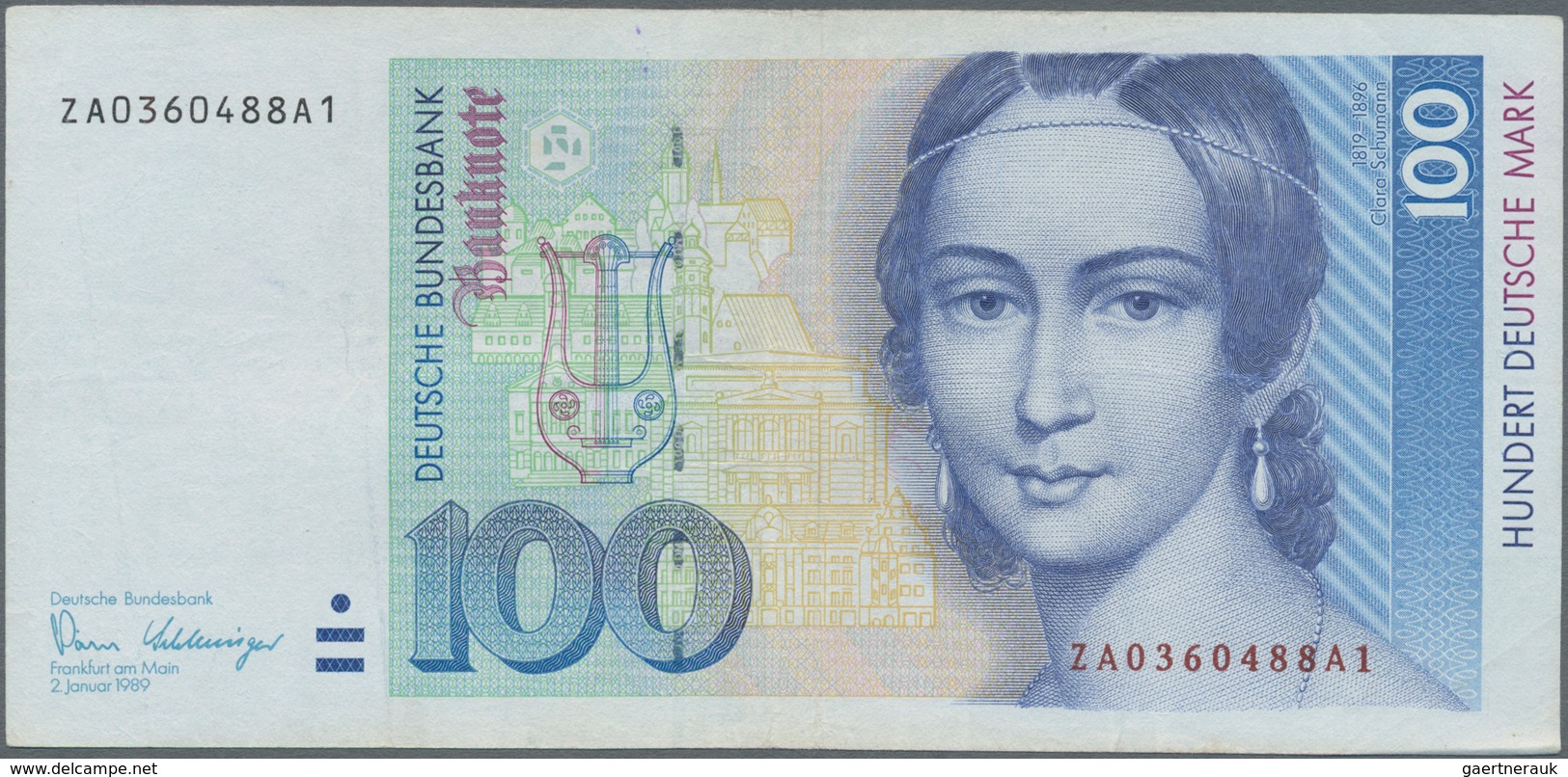 Deutschland - Bank Deutscher Länder + Bundesrepublik Deutschland: 100 DM 1989 Ersatznote Serie "ZA/A - Otros & Sin Clasificación