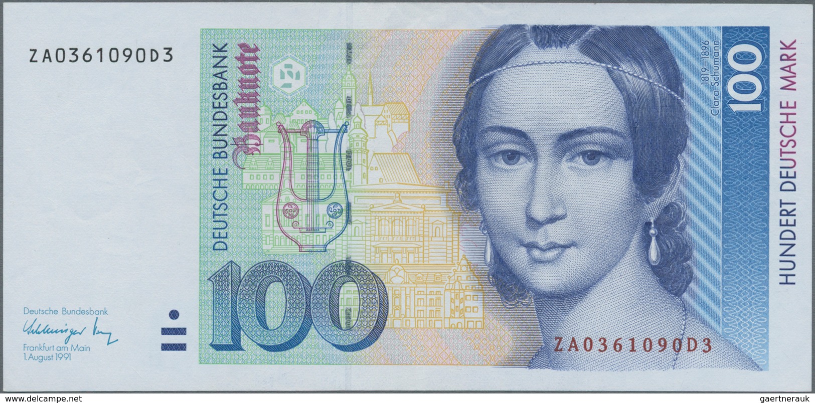 Deutschland - Bank Deutscher Länder + Bundesrepublik Deutschland: 100 DM 1991, Ersatznote Serie "ZA/ - Sonstige & Ohne Zuordnung