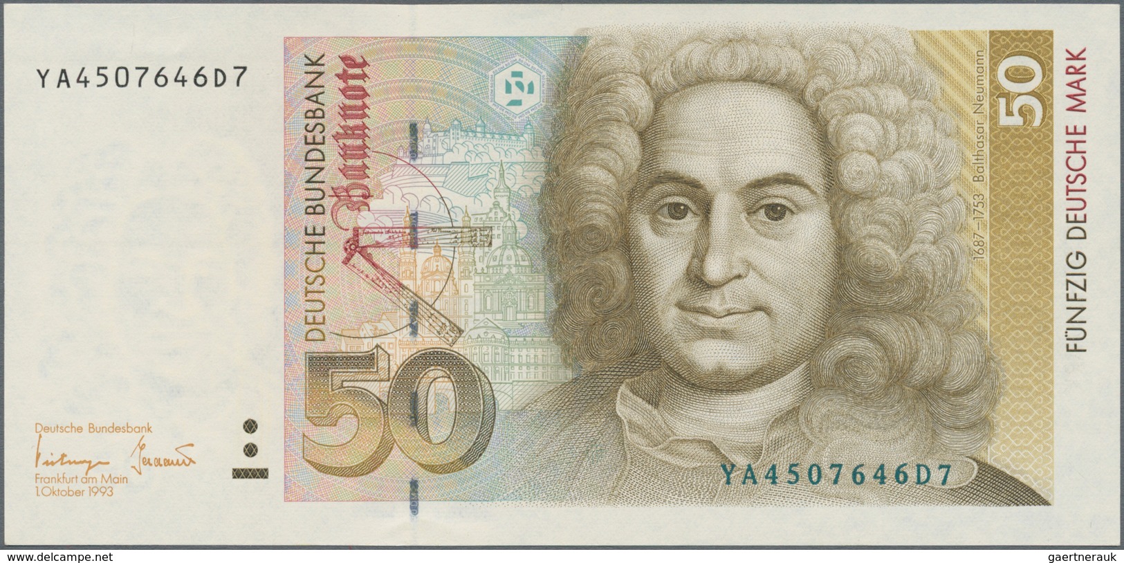 Deutschland - Bank Deutscher Länder + Bundesrepublik Deutschland: 50 DM 1993, Ersatznote Serie "YA/D - Otros & Sin Clasificación