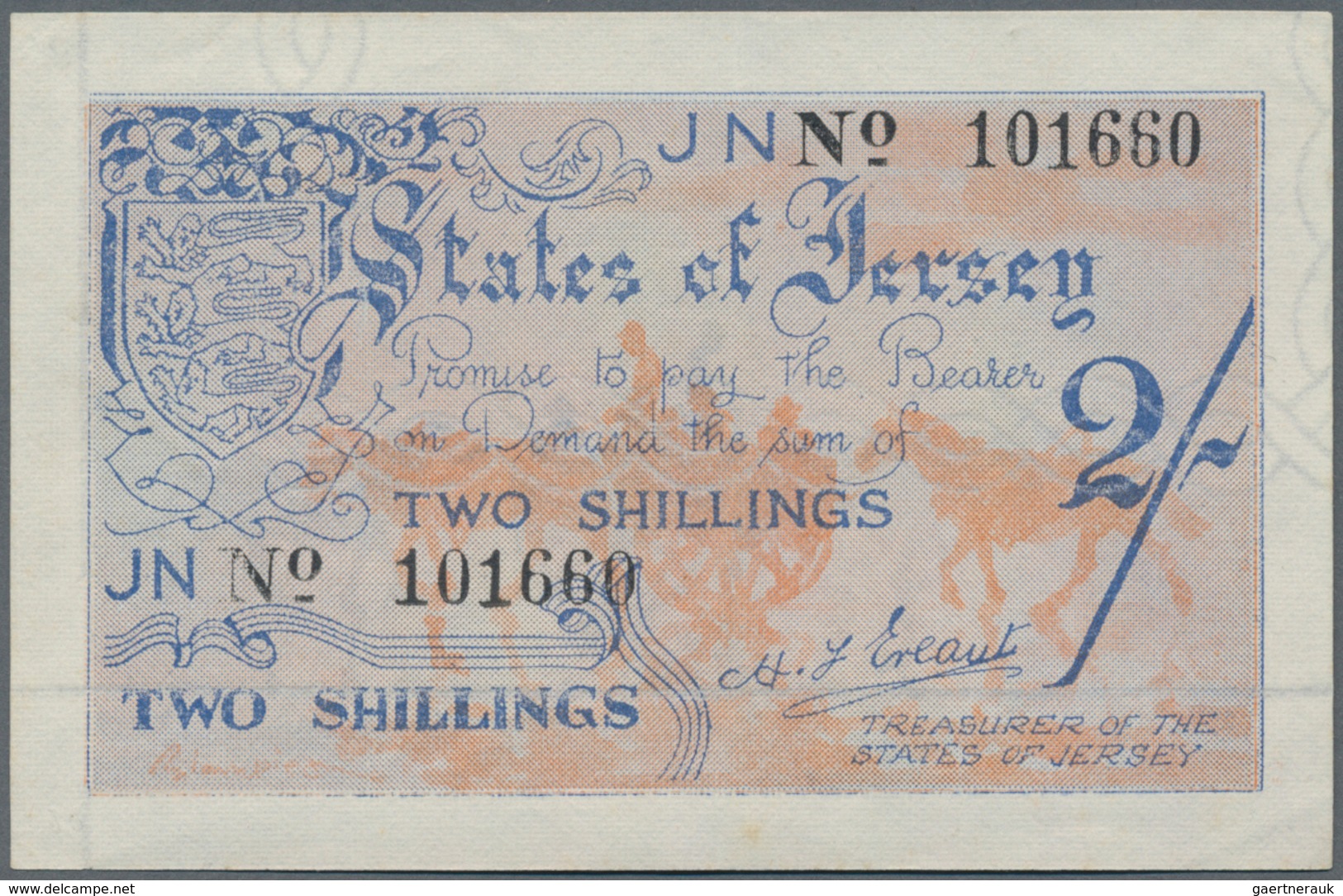 Deutschland - Nebengebiete Deutsches Reich: Jersey 2 Shillings ND Ro. 658b In Erhaltung: XF. - Otros & Sin Clasificación