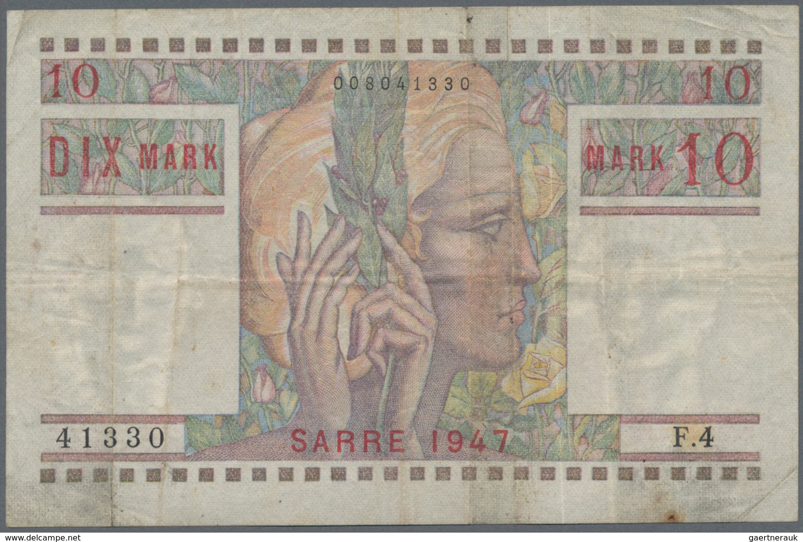 Deutschland - Nebengebiete Deutsches Reich: Saarland, 10 Mark 1947 Ro. 870 Mit Normalen Gebrauchsspu - Otros & Sin Clasificación
