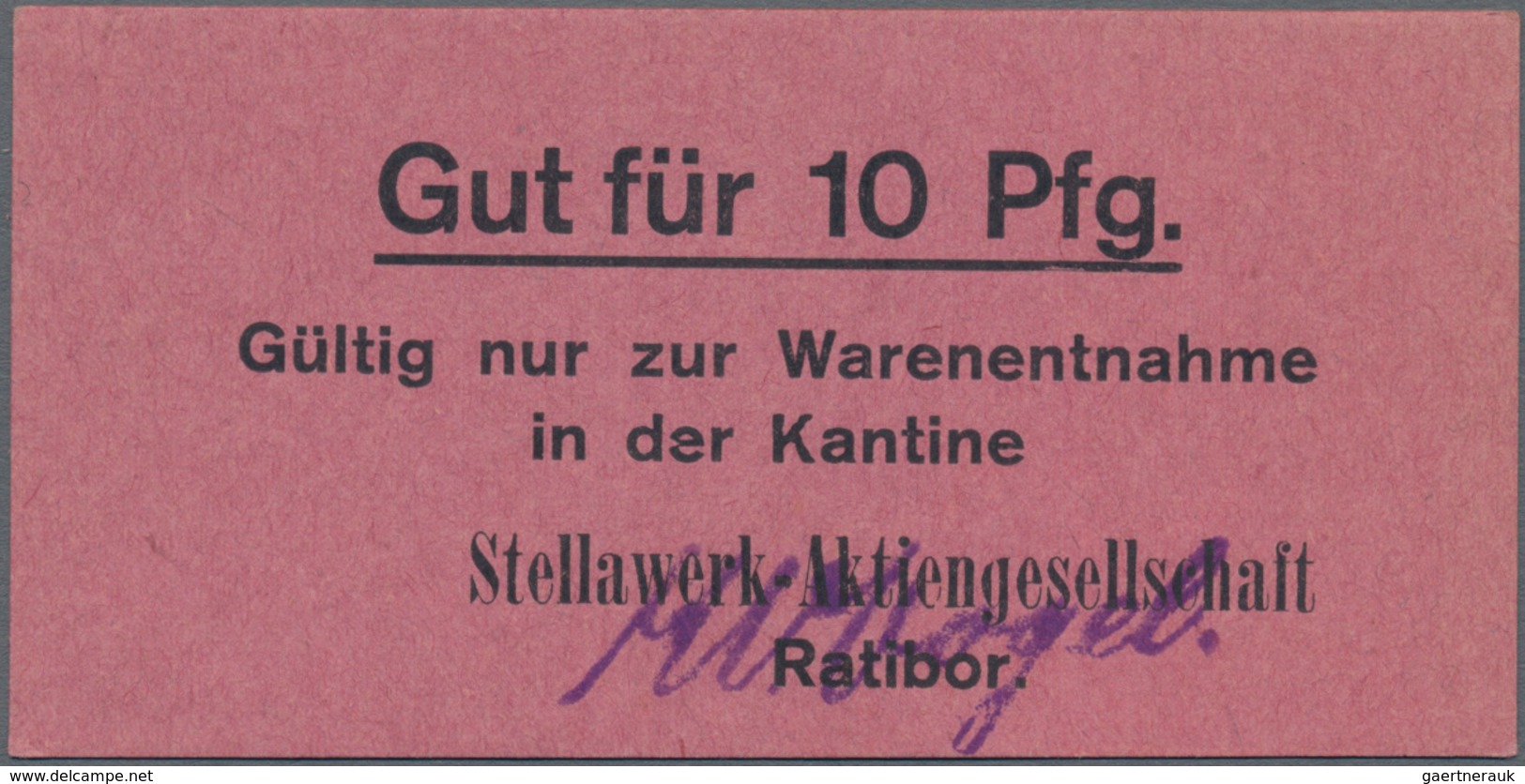 Deutschland - Konzentrations- Und Kriegsgefangenenlager: Ratibor, Oberschlesien, Stellawerk-Aktienge - Andere & Zonder Classificatie