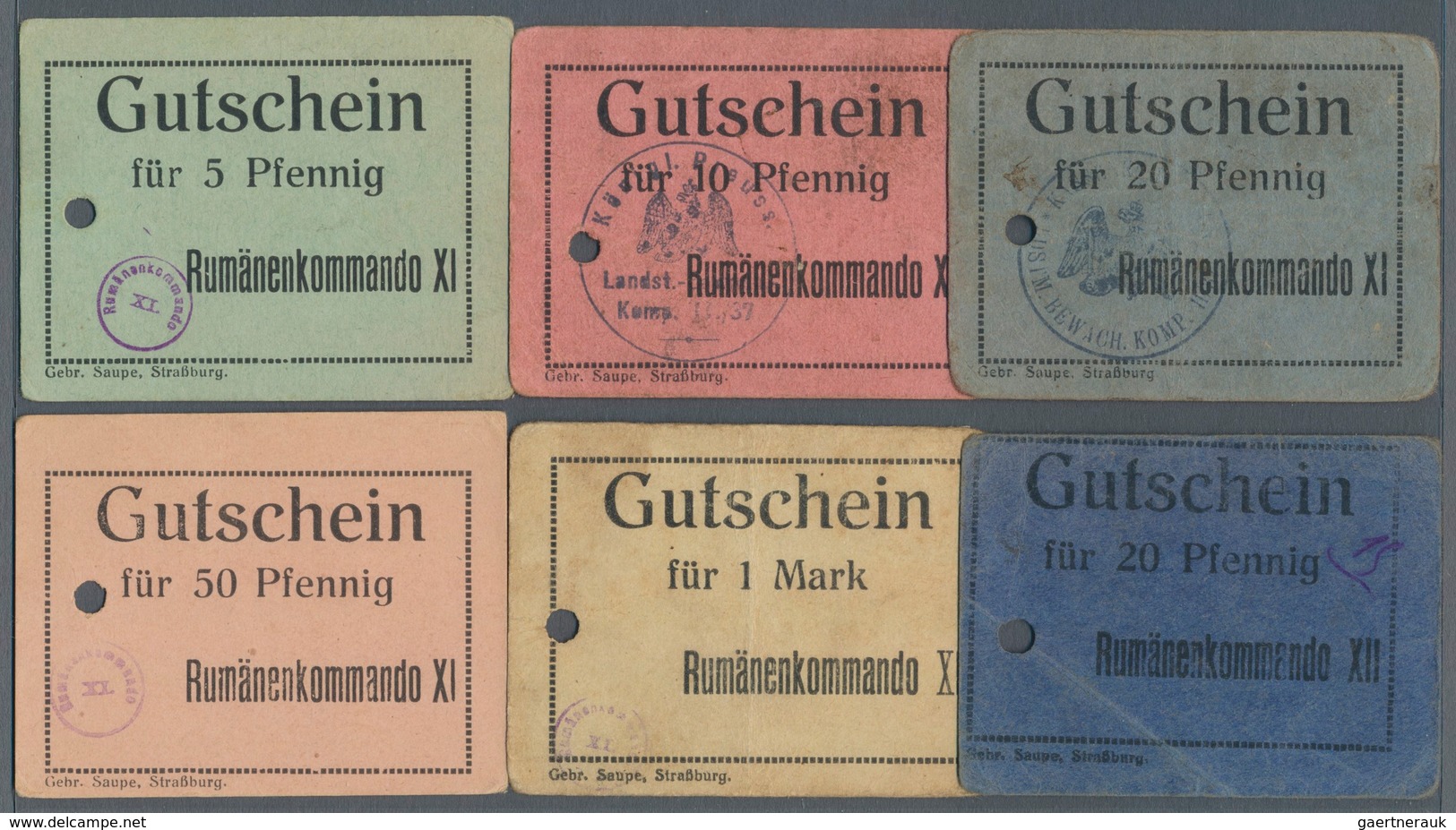 Deutschland - Konzentrations- Und Kriegsgefangenenlager: Strassburg, Elsass, Rumänenkommando XI, 5, - Sonstige & Ohne Zuordnung