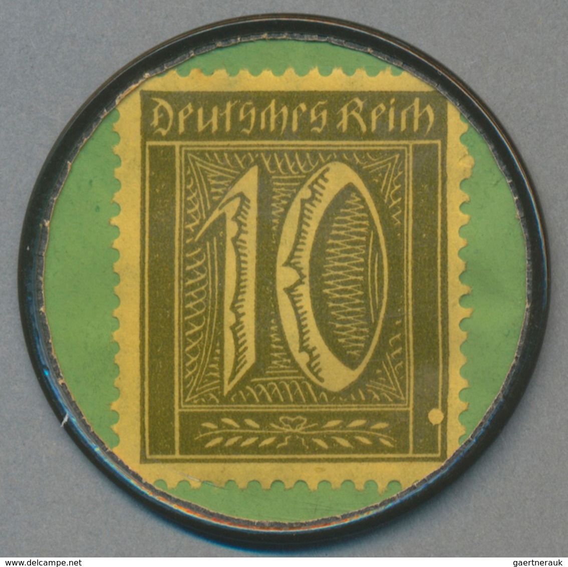 Deutschland - Briefmarkennotgeld: ELBERFELD, Franz Otto, Stempel, 10 Pf. Ziffer, Zelluloidkapsel. - Otros & Sin Clasificación