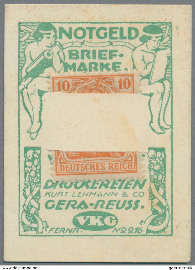 Deutschland - Briefmarkennotgeld: GERA, Kurt Lehmann & Co, Kunstdruckerei, Germania 10 Pf. Orange, I - Sonstige & Ohne Zuordnung