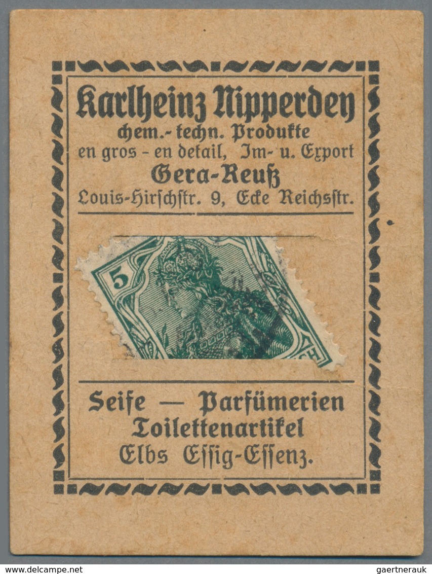 Deutschland - Briefmarkennotgeld: GERA, Karlheinz Nipperdey, Seife, Parfümerien, Gestempelte Germani - Andere & Zonder Classificatie