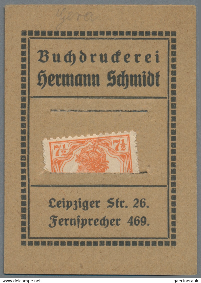 Deutschland - Briefmarkennotgeld: GERA, Hermann Schmidt, Buchdruckerei, Germania 2 X 7 1/2 Pf. Orang - Andere & Zonder Classificatie