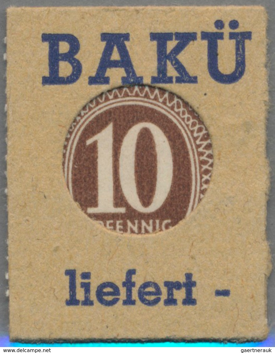 Deutschland - Briefmarkennotgeld: KÜNZELSAU, Bakü Nährmittel-Fabrik, Caprez, 10 Pf. Kontrollrat Ziff - Otros & Sin Clasificación