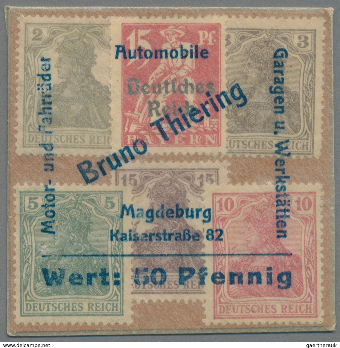 Deutschland - Briefmarkennotgeld: MAGDEBURG, Bruno Thiering, Motor- Und Fahrräder, 50 Pf., Pergamint - Other & Unclassified