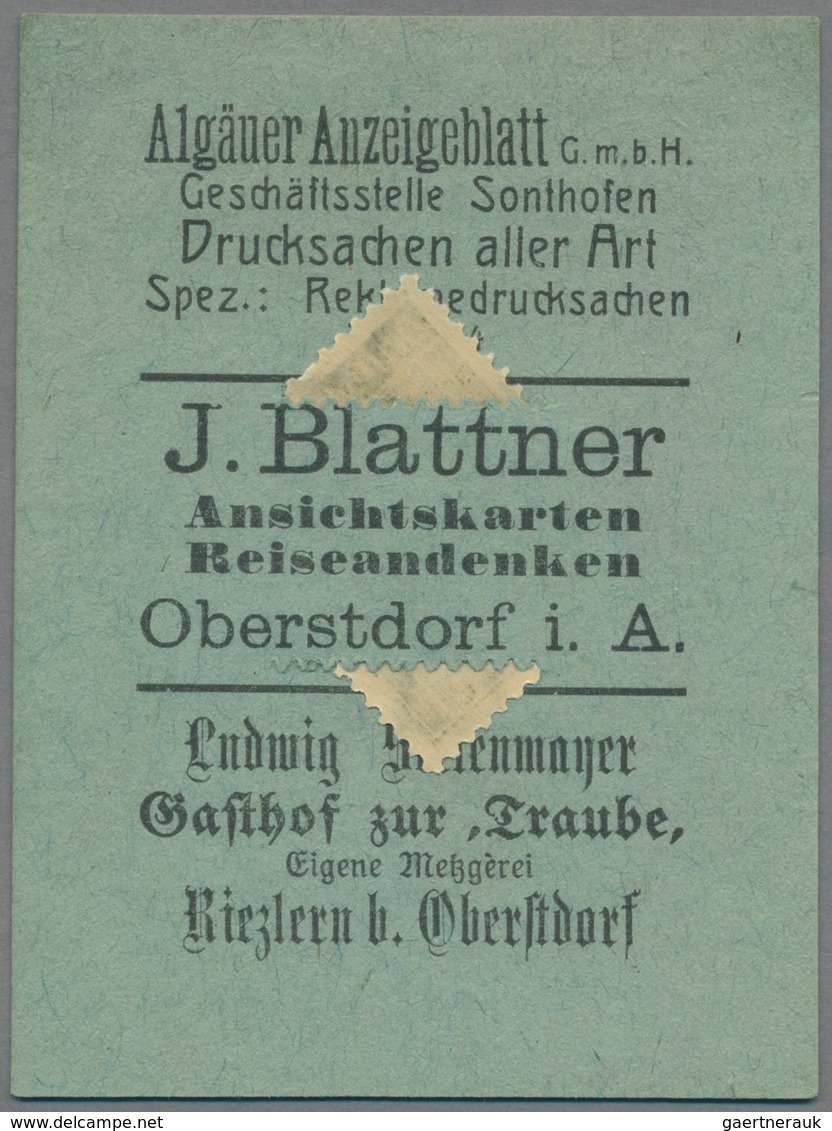 Deutschland - Briefmarkennotgeld: OBERSTDORF, Herm. Holder, Konditorei Und Kaffee, 10 Pf. Ziffer, Im - Sonstige & Ohne Zuordnung