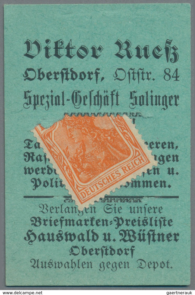 Deutschland - Briefmarkennotgeld: OBERSTDORF, Viktor Rueß, Solinger Messer Und Taschenmesser, 10 Pf. - Andere & Zonder Classificatie