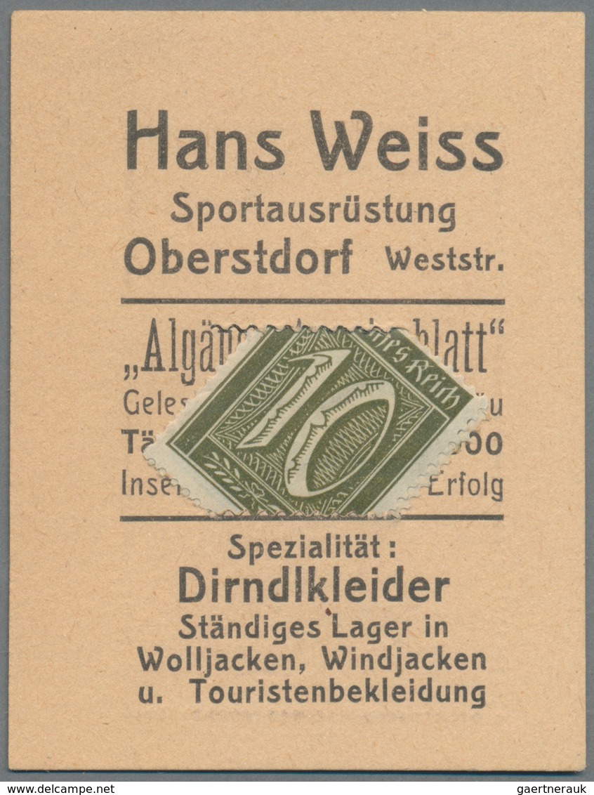 Deutschland - Briefmarkennotgeld: OBERSTDORF, Hans Weiss, Sportausrüstung, 10 Pf. Ziffer, Im Gelben - Otros & Sin Clasificación