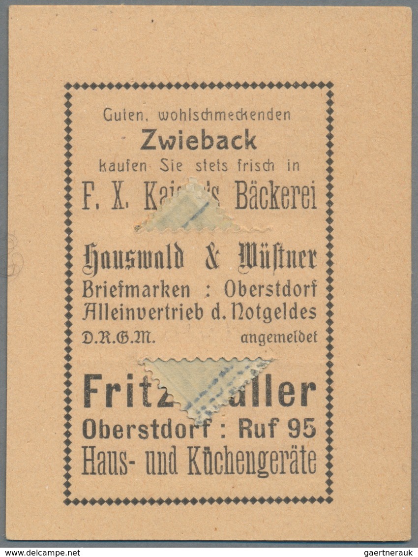 Deutschland - Briefmarkennotgeld: OBERSTDORF, Hans Weiss, Sportausrüstung, 10 Pf. Ziffer, Im Gelben - Sonstige & Ohne Zuordnung