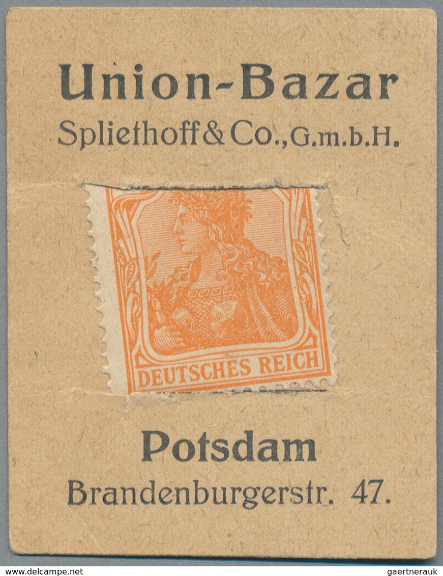 Deutschland - Briefmarkennotgeld: POTSDAM, Union-Bazar, Spliethoff & Co., 10 Pf. Germania Orange. - Sonstige & Ohne Zuordnung