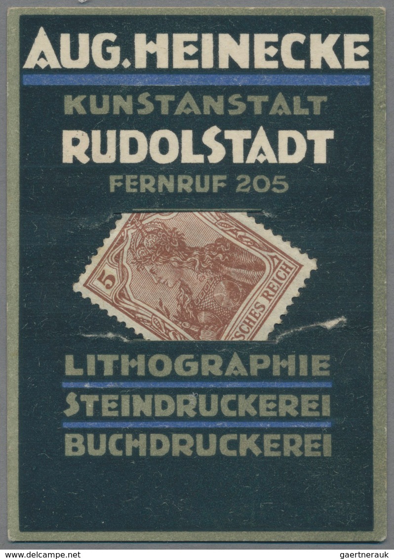 Deutschland - Briefmarkennotgeld: RUDOLSTADT, Aug. Heinecke Kunstanstalt, Germania 5 Pf. Braun, Schw - Autres & Non Classés