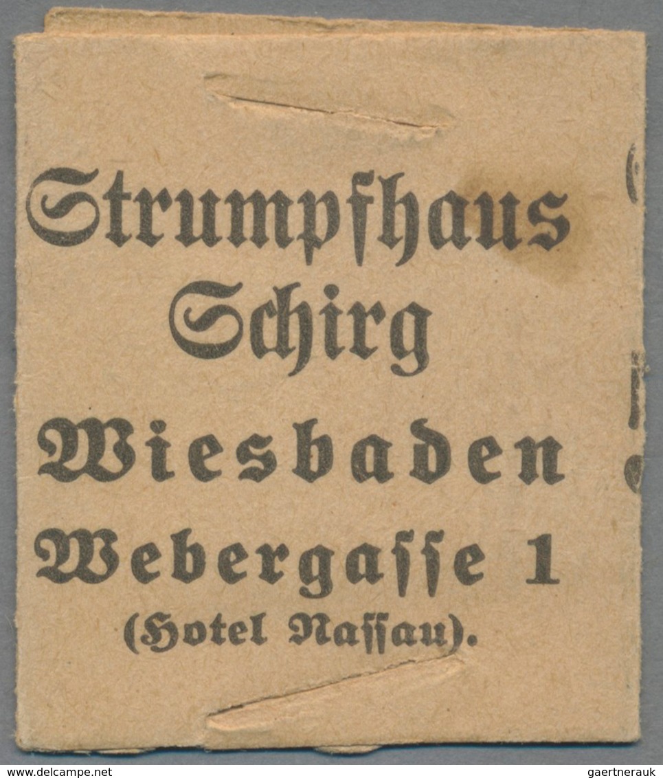 Deutschland - Briefmarkennotgeld: WIESBADEN, Strumpfhaus Schirg, Germania 50 Pf. Violett/schwarz, Im - Otros & Sin Clasificación