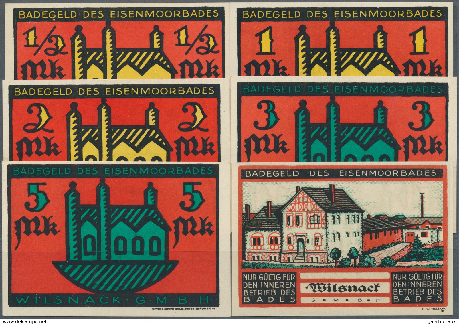 Deutschland - Notgeld - Berlin Und Brandenburg: Wilsnack, Eisenmoorbad Wilsnack GmbH, 1/2, 1, 2, 3, - [11] Lokale Uitgaven