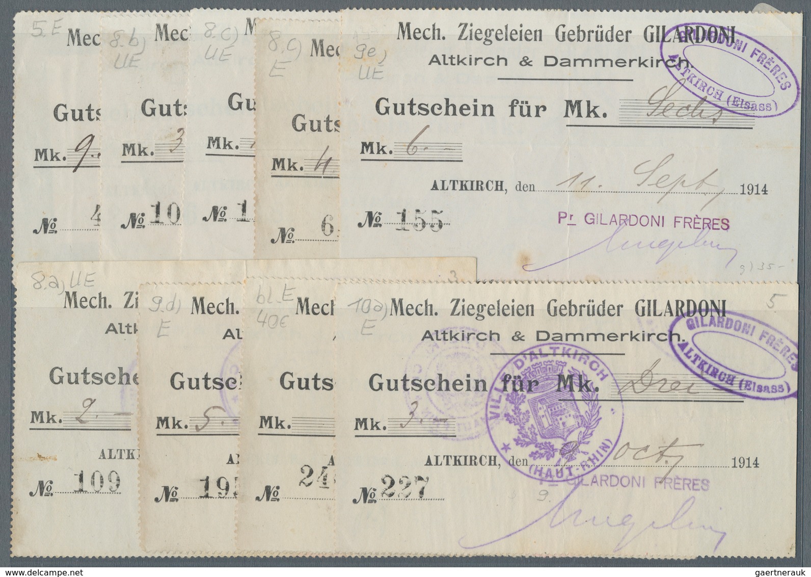 Deutschland - Notgeld - Elsass-Lothringen: Altkirch, Oberelsass, Mech. Ziegeleien Gebr. Gilardino, 5 - Otros & Sin Clasificación