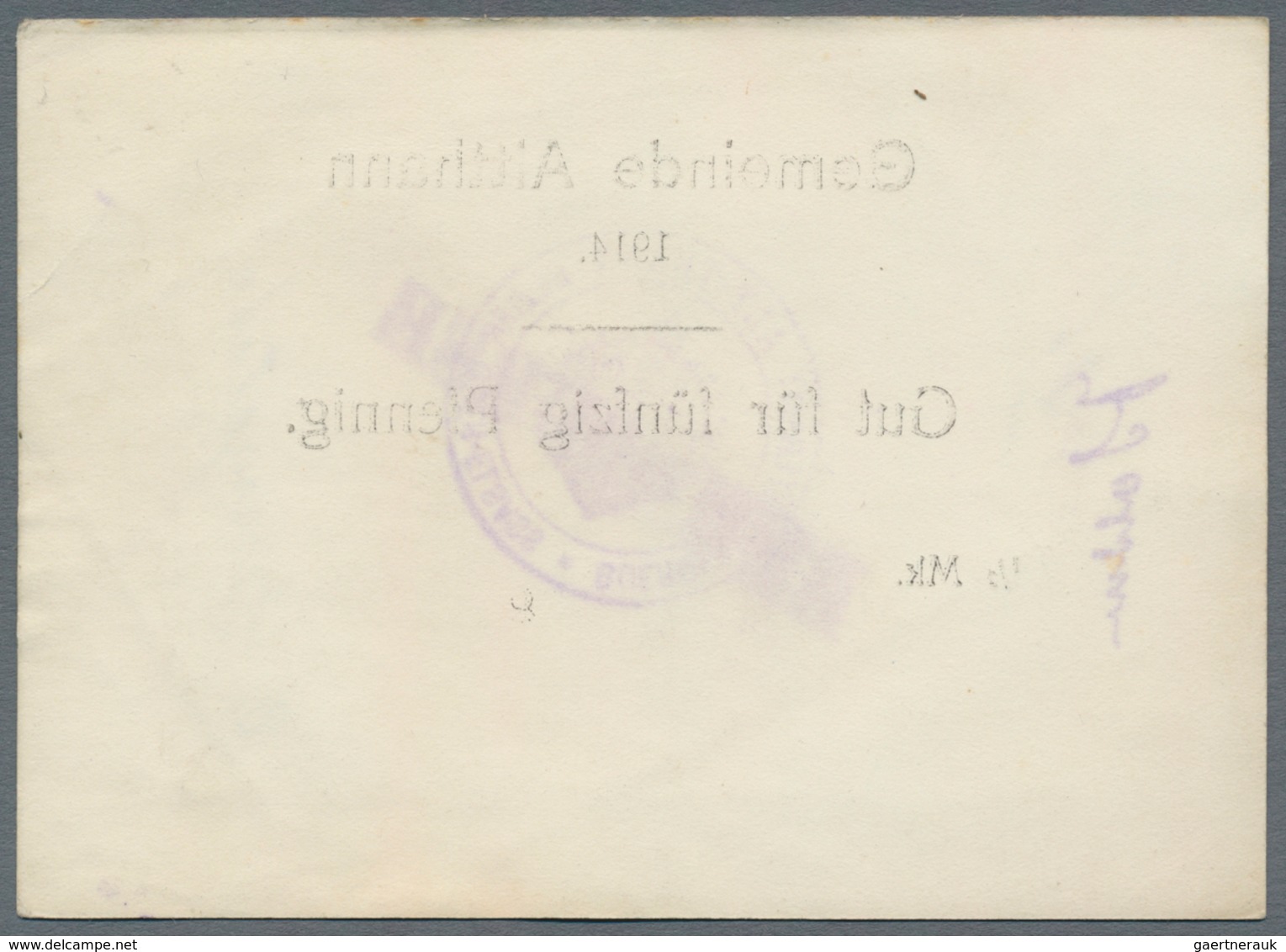 Deutschland - Notgeld - Elsass-Lothringen: Altthann, Oberelsass, Gemeinde, 20, 50 Pf., 1 Mark, 1914, - Andere & Zonder Classificatie