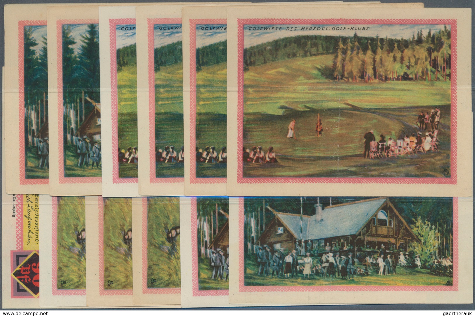 Deutschland - Notgeld - Thüringen: Oberhof, Gemeinde, Je 4 X 75, 80, 90 Pf., 1.4.1922, Golfserie, 3 - Lokale Ausgaben