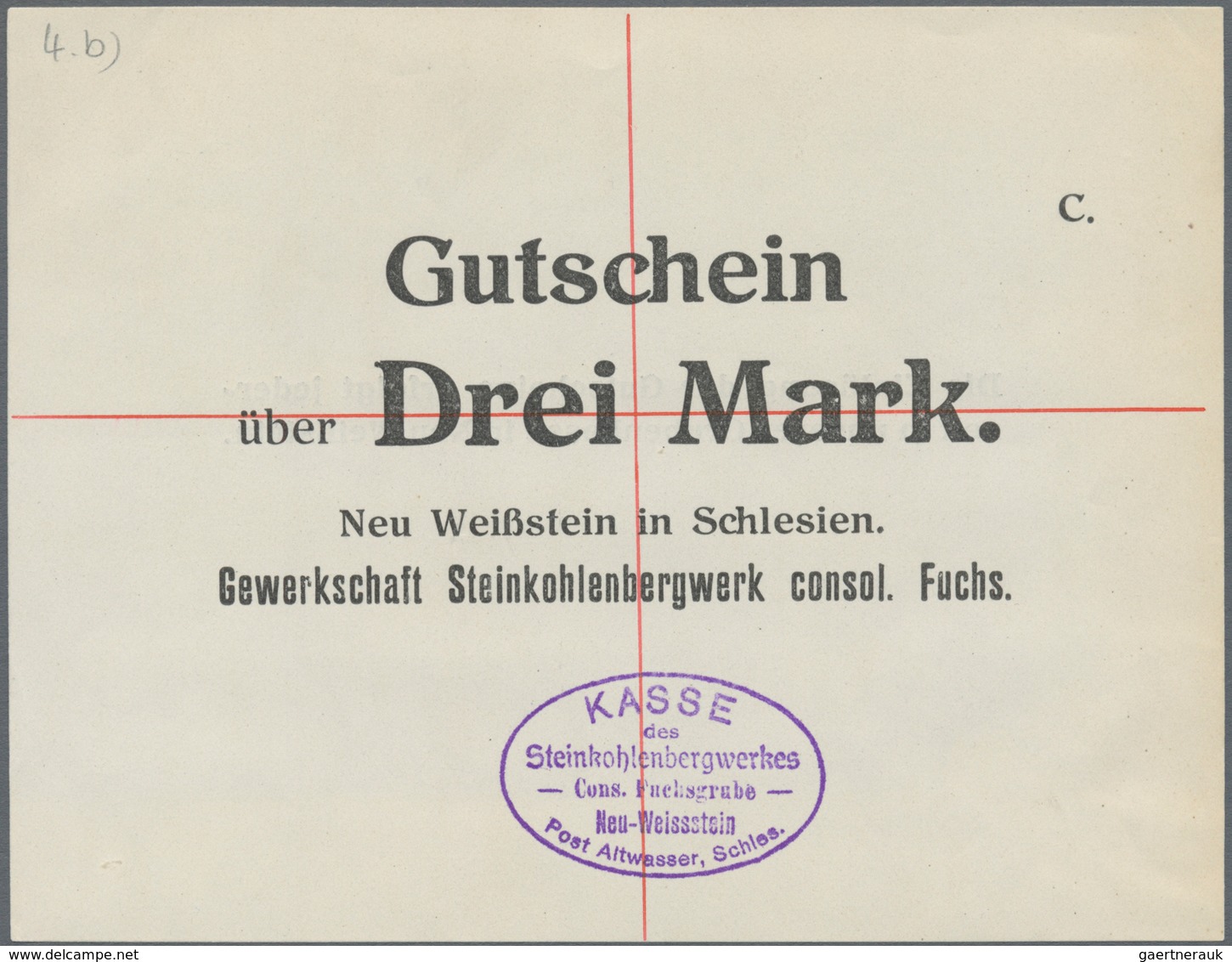 Deutschland - Notgeld - Ehemalige Ostgebiete: Neu-Weißstein, Schlesien, Gewerkschaft Steinkohlenberg - Otros & Sin Clasificación