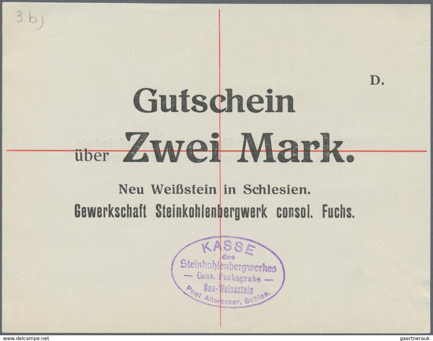 Deutschland - Notgeld - Ehemalige Ostgebiete: Neu-Weißstein, Schlesien, Gewerkschaft Steinkohlenberg - Sonstige & Ohne Zuordnung