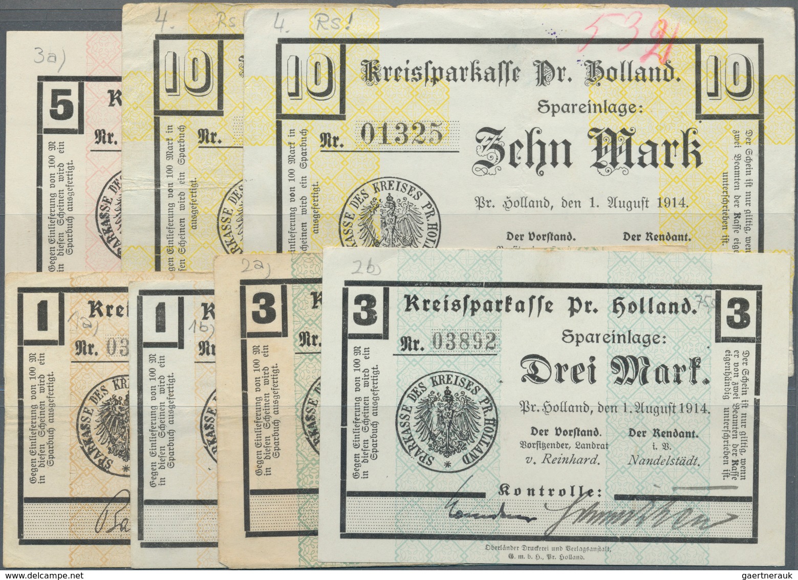 Deutschland - Notgeld - Ehemalige Ostgebiete: Preußisch Holland, Ostpreußen, Kreissparkasse, 1 (2), - Andere & Zonder Classificatie