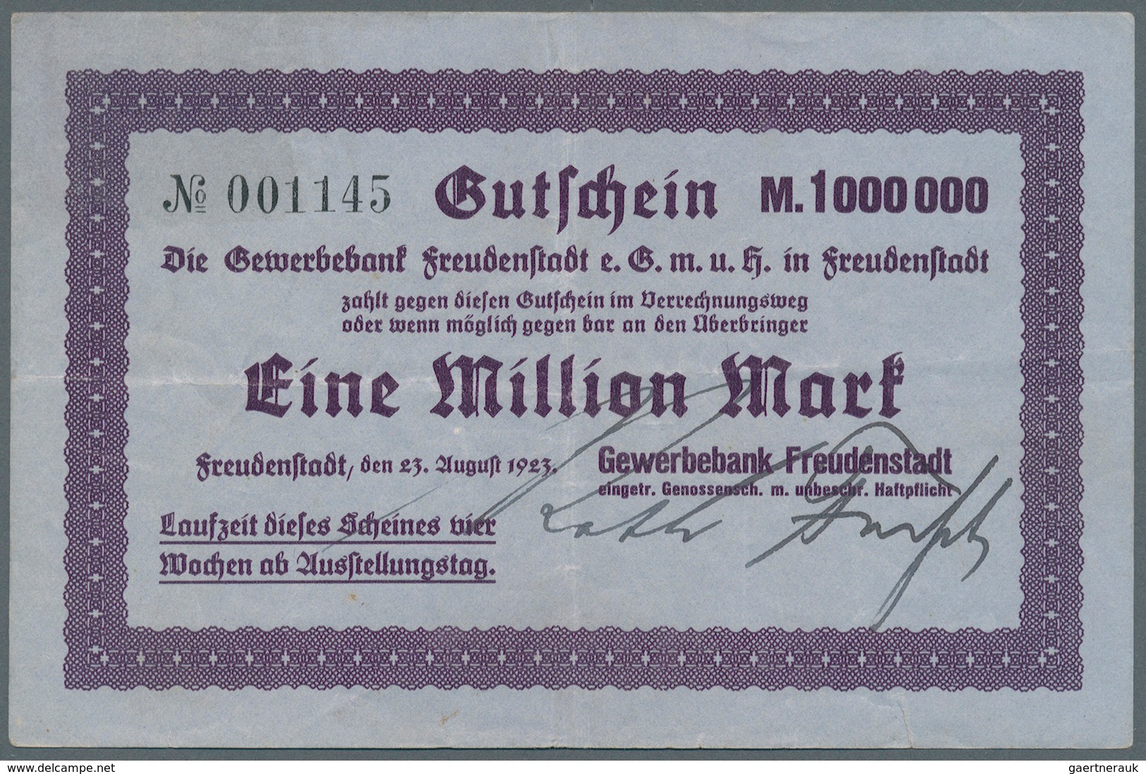 Deutschland - Notgeld - Württemberg: Freudenstadt / Geislingen / Gerabronn: 1) Freudenstadt, Stadt,