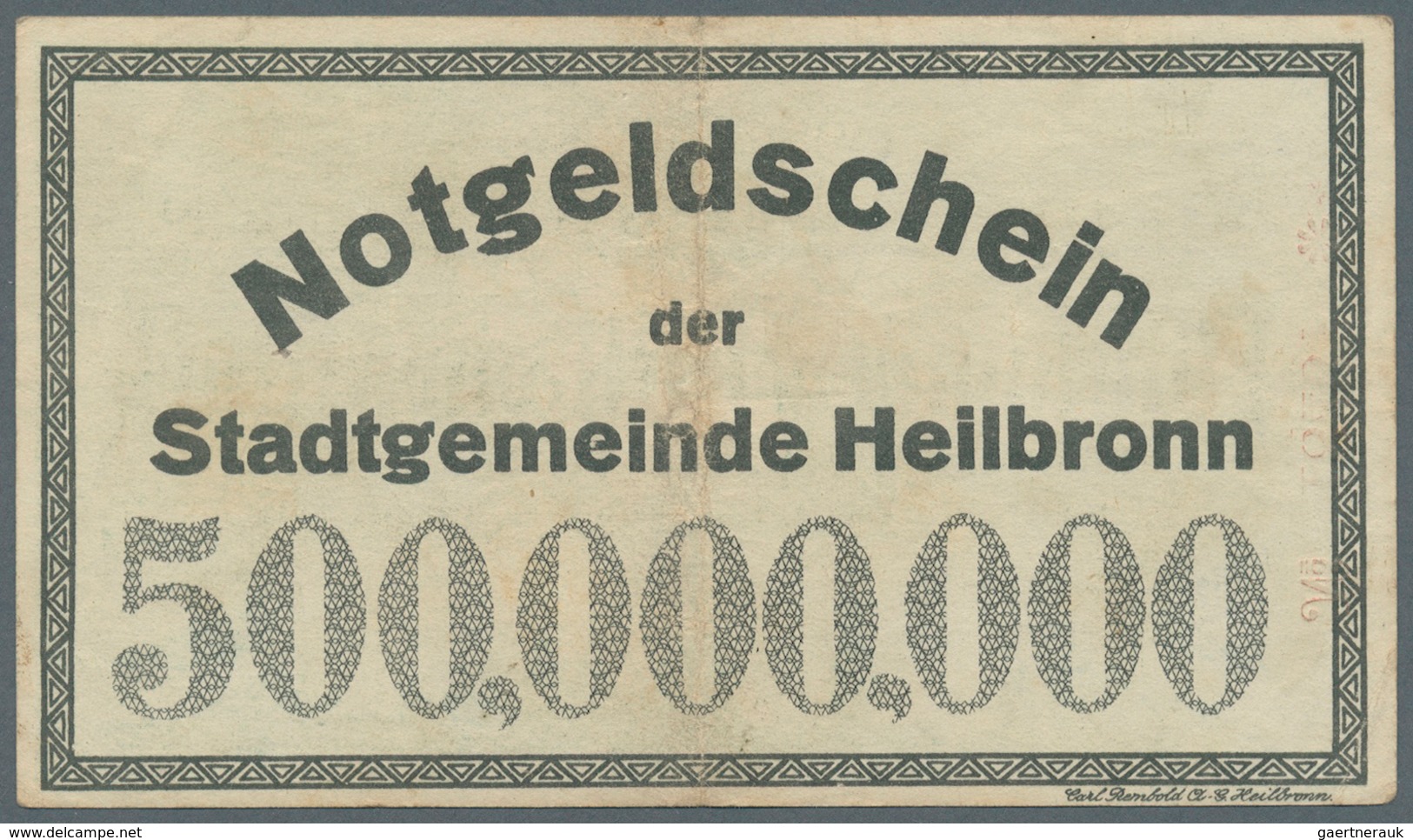 Deutschland - Notgeld - Württemberg: Herbrechtingen / Heilbronn: 1) Herbrechtingen, Gemeinde, 20, 50