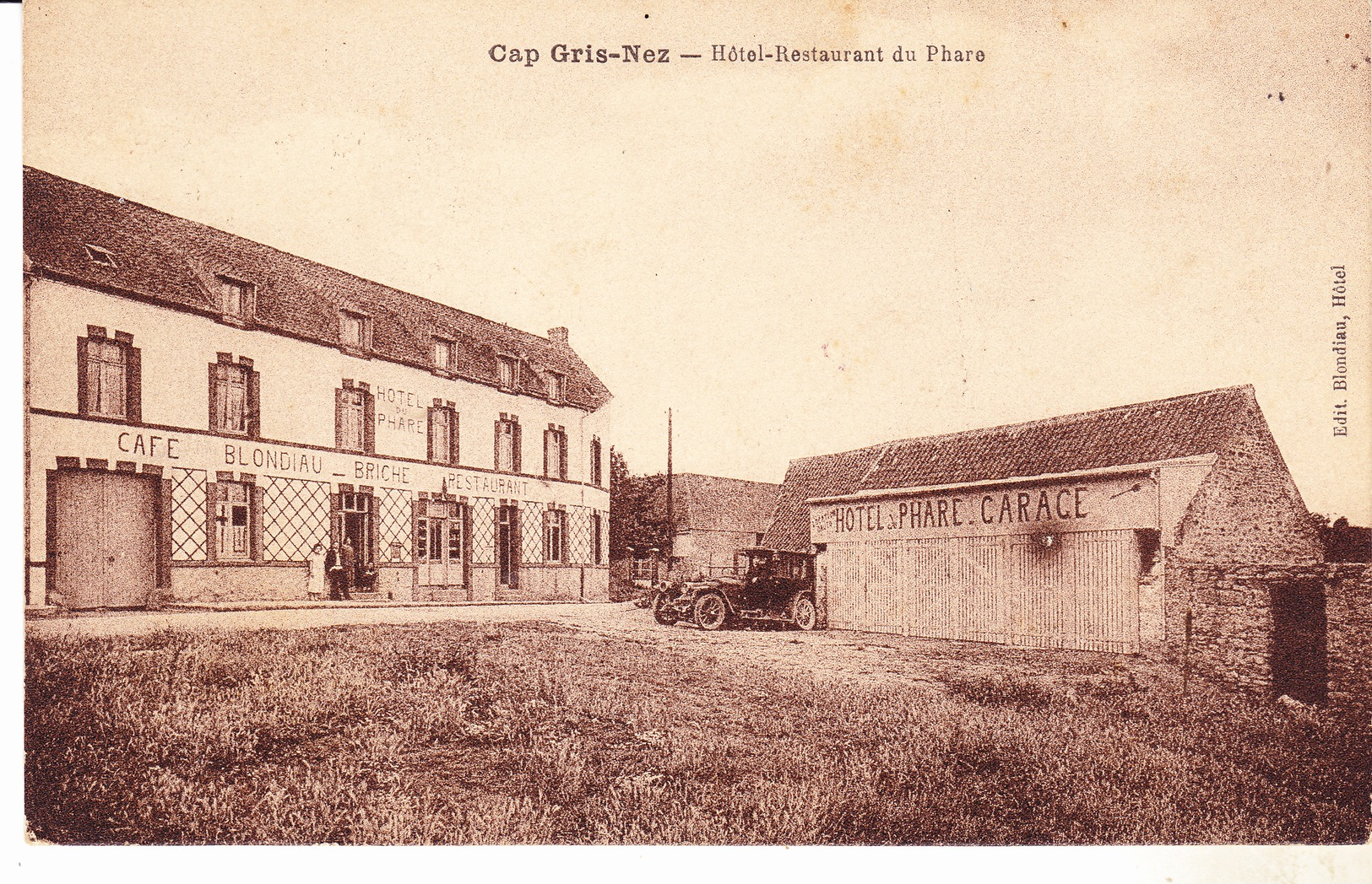 62 Cap Gris Nez . Hotel Restaurant Du Phare.Tacot En Beau Plan, Datée 1932 Tb état.édit Blondiau. - Other & Unclassified