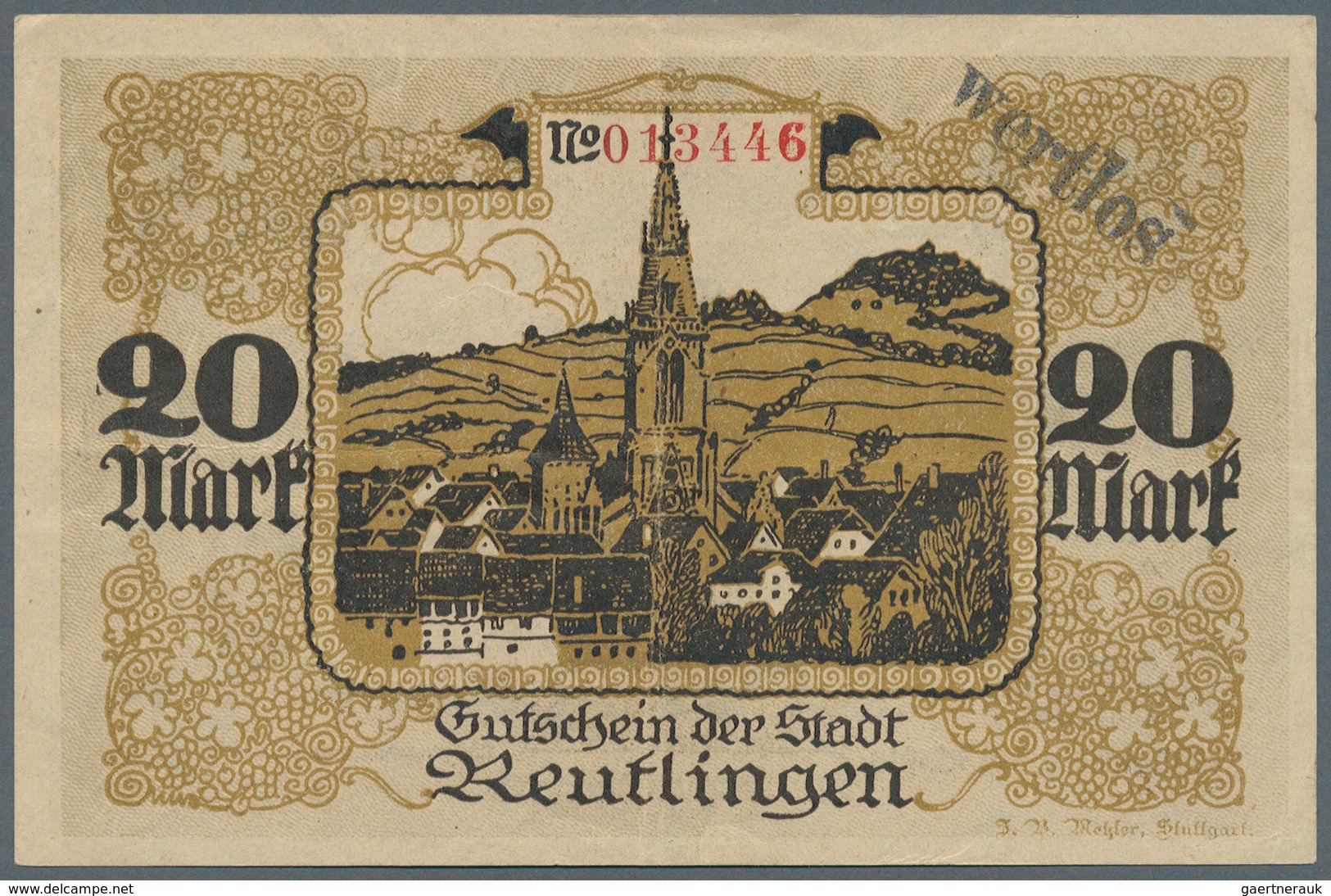 Deutschland - Notgeld - Württemberg: Ravensburg / Reutlingen / Riedlingen / Rottenburg: 1) Ravensbur - Lokale Ausgaben