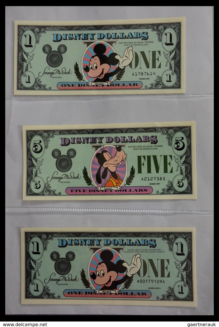 Varia: 1987-2014: Beautiful Collection, Mosty Uncirculated Disney Dollars (banknotes Valid In Disney - Autres & Non Classés