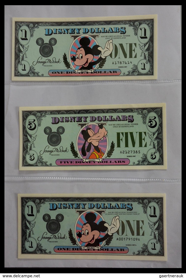 Varia: 1987-2014: Beautiful Collection, Mosty Uncirculated Disney Dollars (banknotes Valid In Disney - Sonstige & Ohne Zuordnung