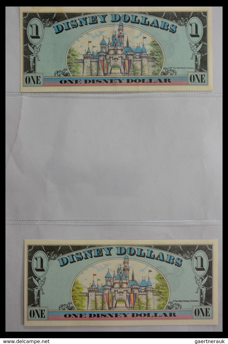 Varia: 1987-2014: Beautiful collection, mosty uncirculated Disney dollars (banknotes valid in Disney