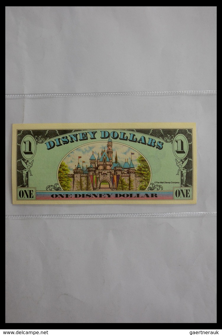 Varia: 1987-2014: Beautiful collection, mosty uncirculated Disney dollars (banknotes valid in Disney