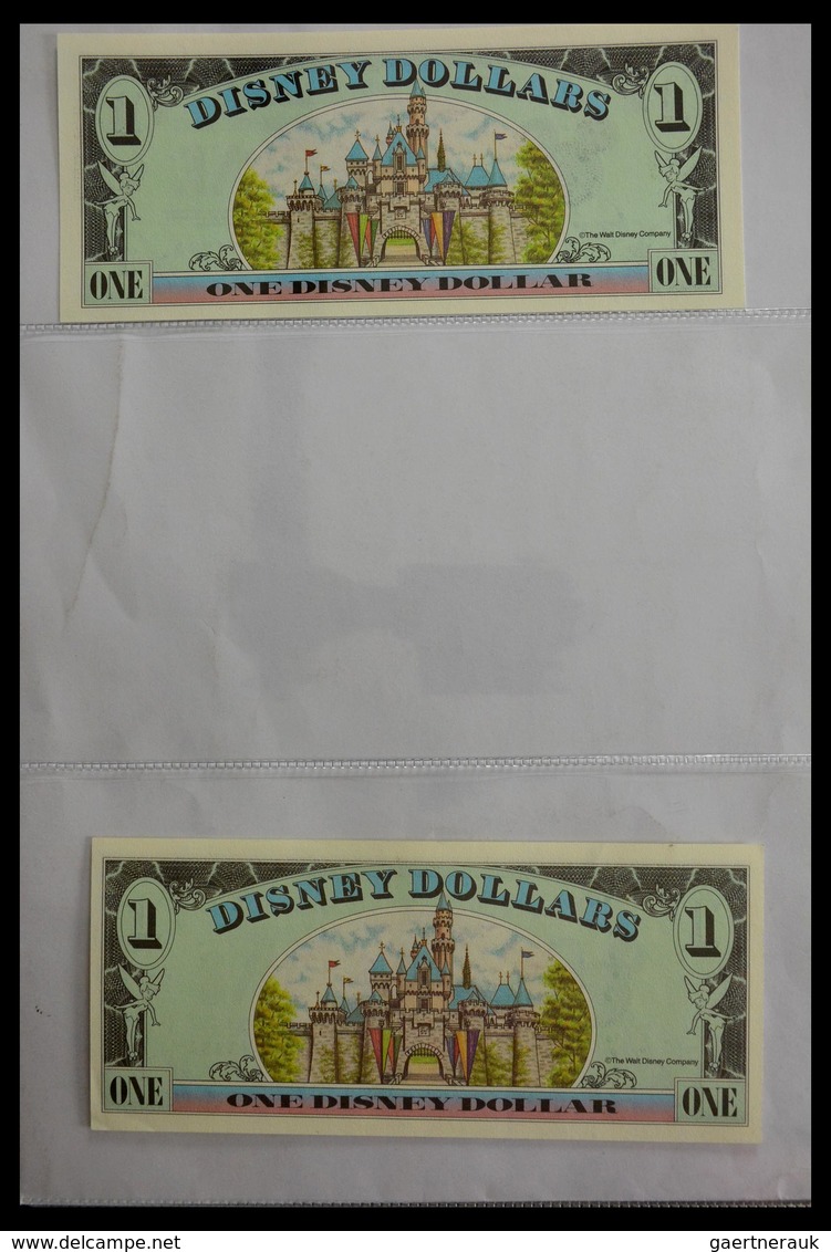 Varia: 1987-2014: Beautiful collection, mosty uncirculated Disney dollars (banknotes valid in Disney