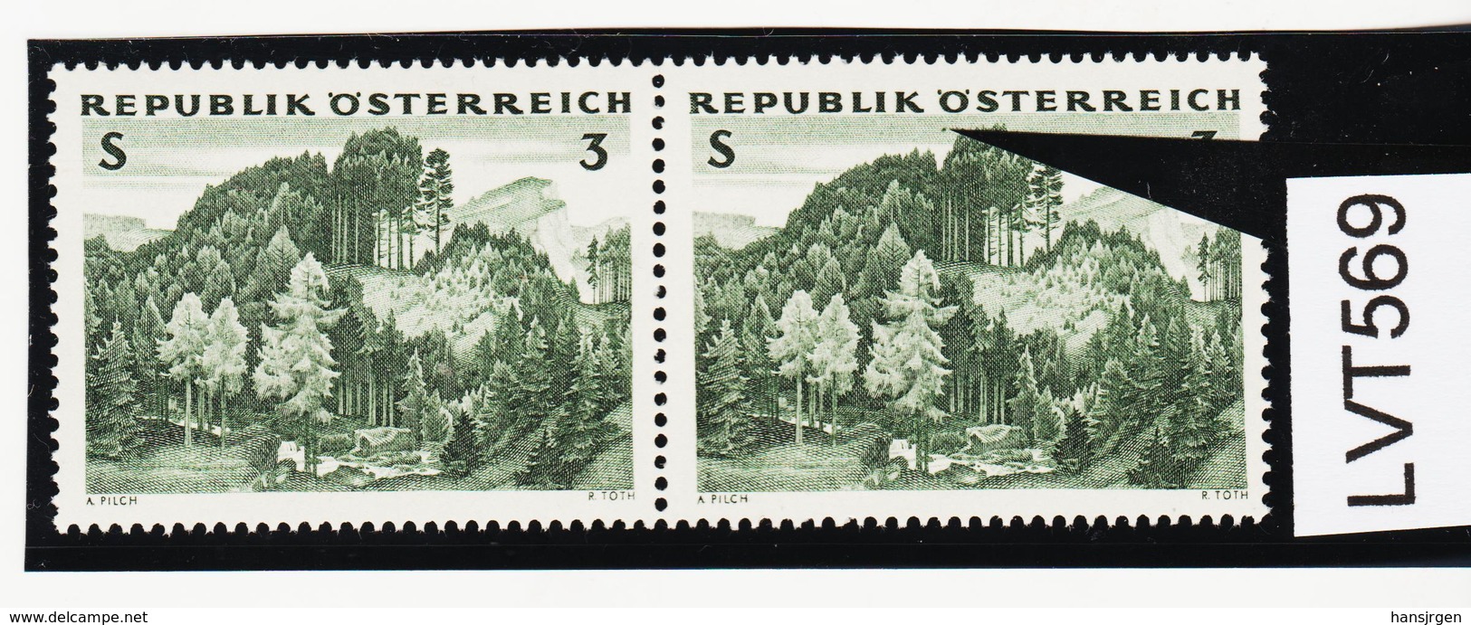 LVT569 ÖSTERREICH 1962 Michl 1125 PLATTENFEHLER FARBFLECK  Mit VERGLEICHSTÜCK ** Postfrisch - Abarten & Kuriositäten