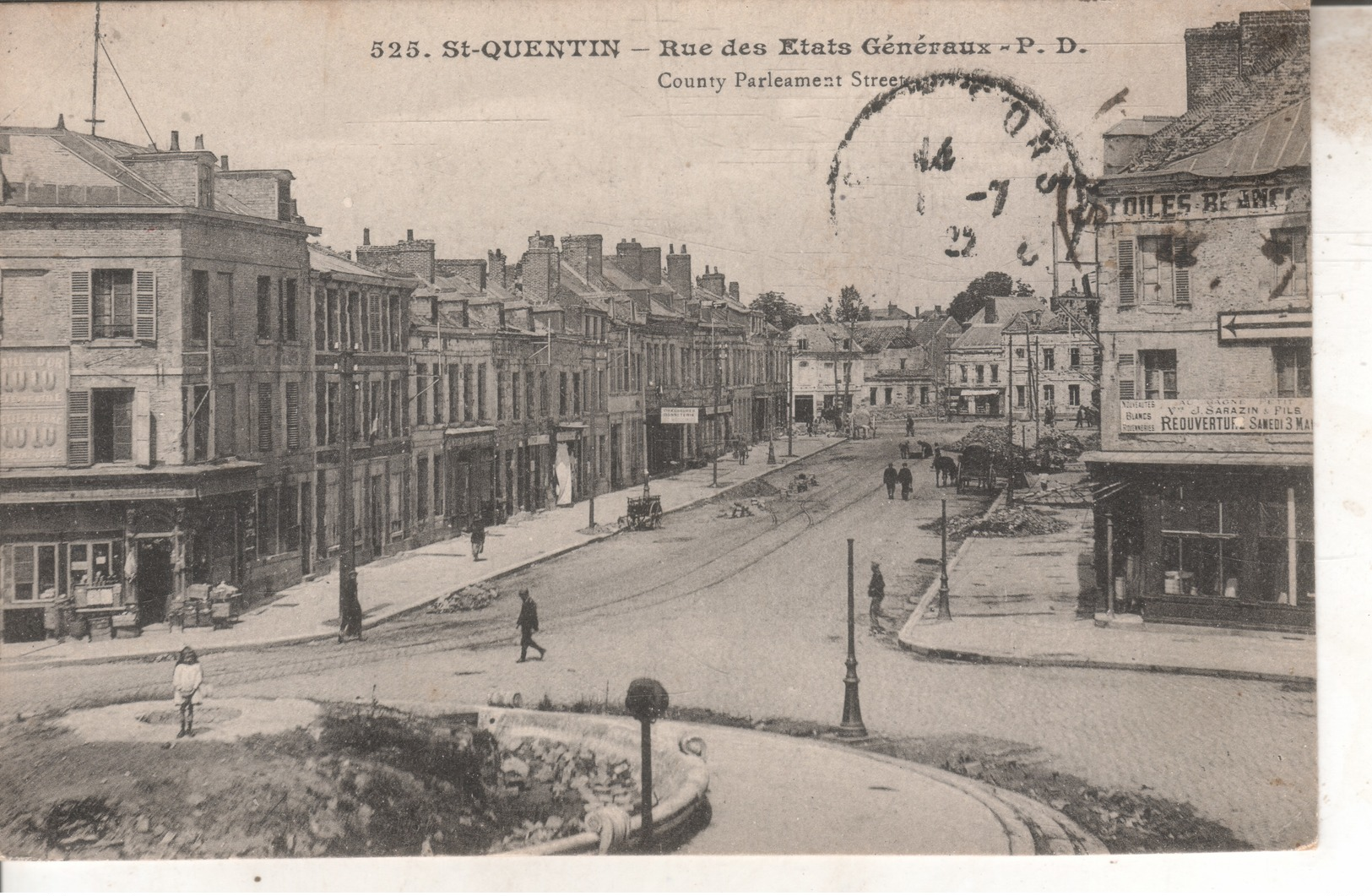 02DB01Q525 CPA 02 - 525.ST QUENTIN  RUE DES ETATS GENERAUX    V1925 - Saint Quentin